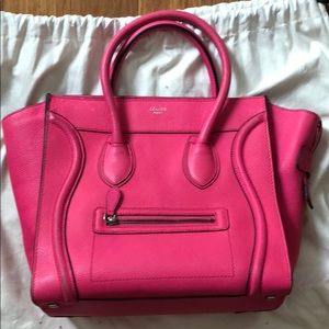 Céline mini luggage neon Pink/fuchsia pre-loved